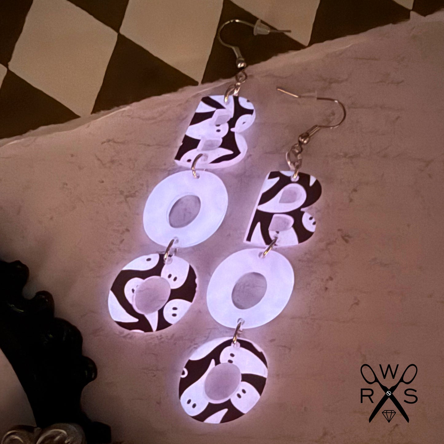 Boo Dangles in Pink Glow-in-the-Dark Ghosts