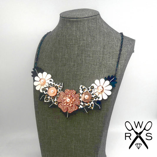 Buy Yourself Flowers Bib Necklace Black and Leopard