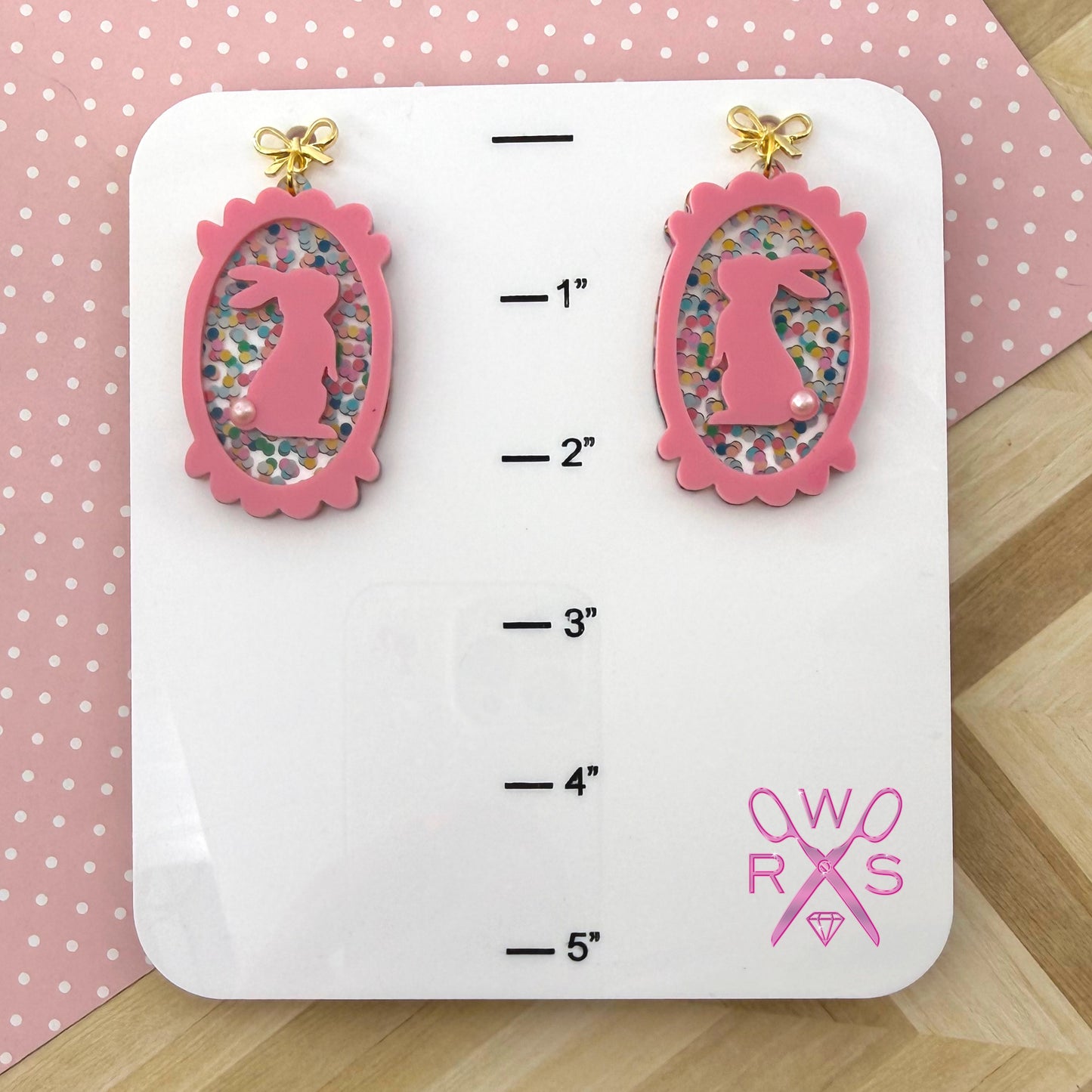 Cameo Cottontail Dangles in Bubblegum Pink