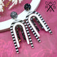 Cascade Dangles in Black and White Stripe