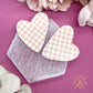 Rose Gold Checkered Heart Statement Studs