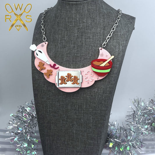 Christmas Cookie Time Bib Necklace