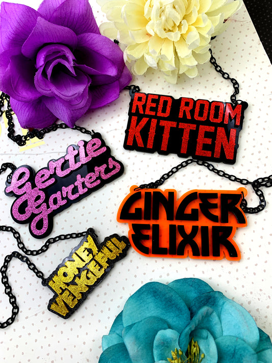CUSTOM Layered Laser Cut Acrylic Necklace You Choose the Word and the Color