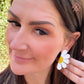 Darling Daisy Statement Studs in White and Gold