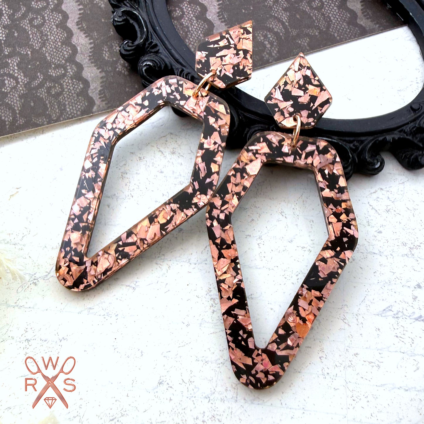 Deadly Dangles in Rose Gold Foil