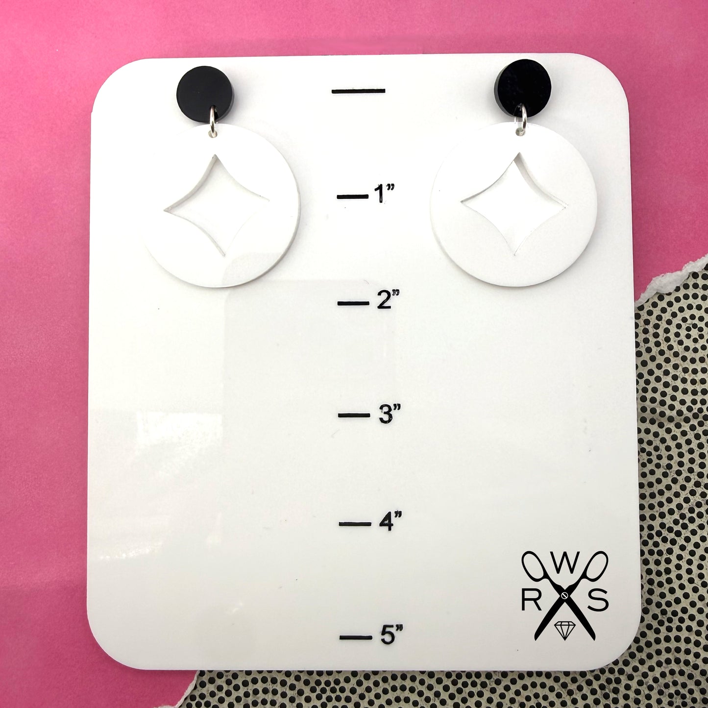 Diamond Eye Dangles in Brght White