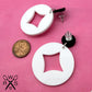 Diamond Eye Dangles in Brght White