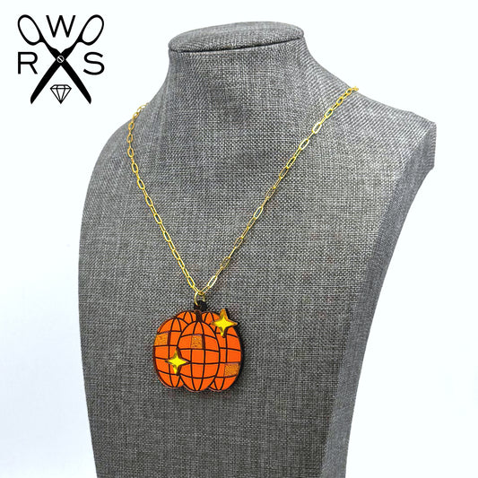 Disco Pumpkin Necklace