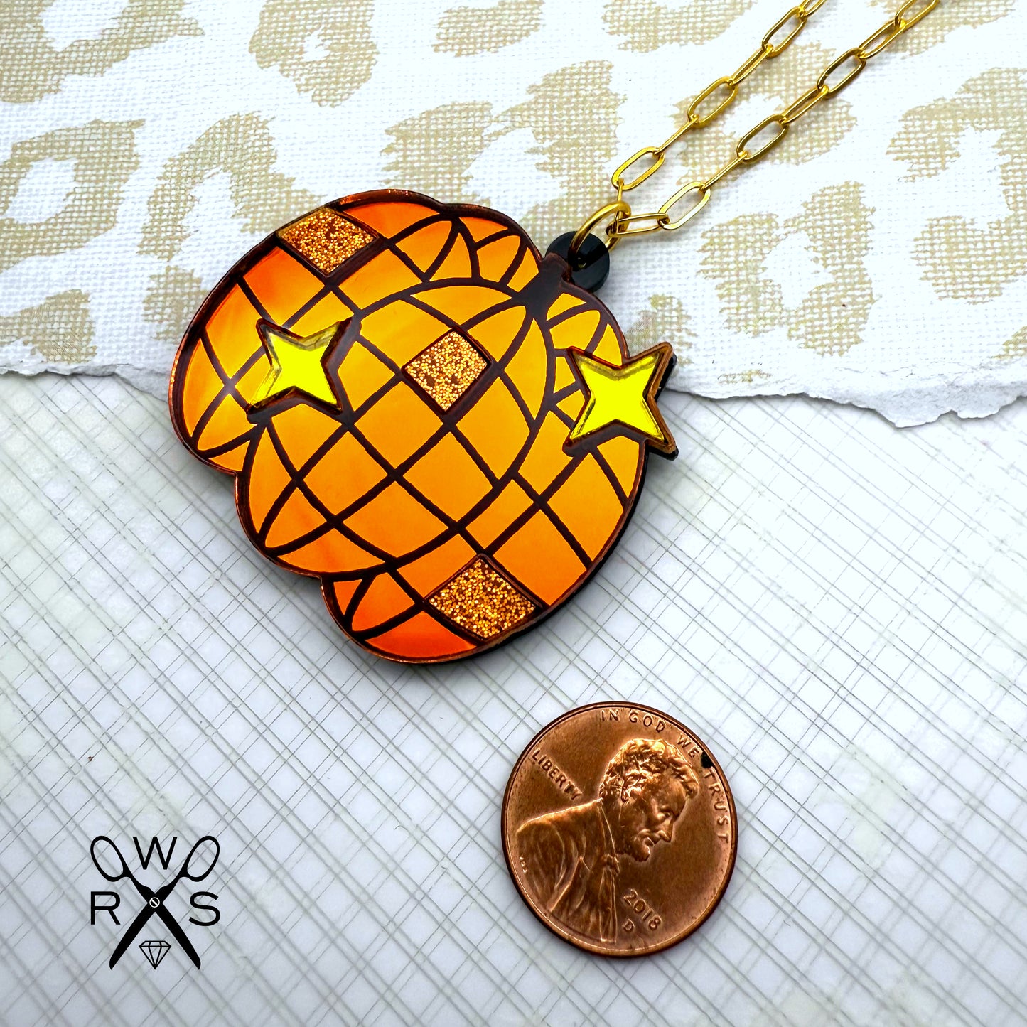 Disco Pumpkin Necklace