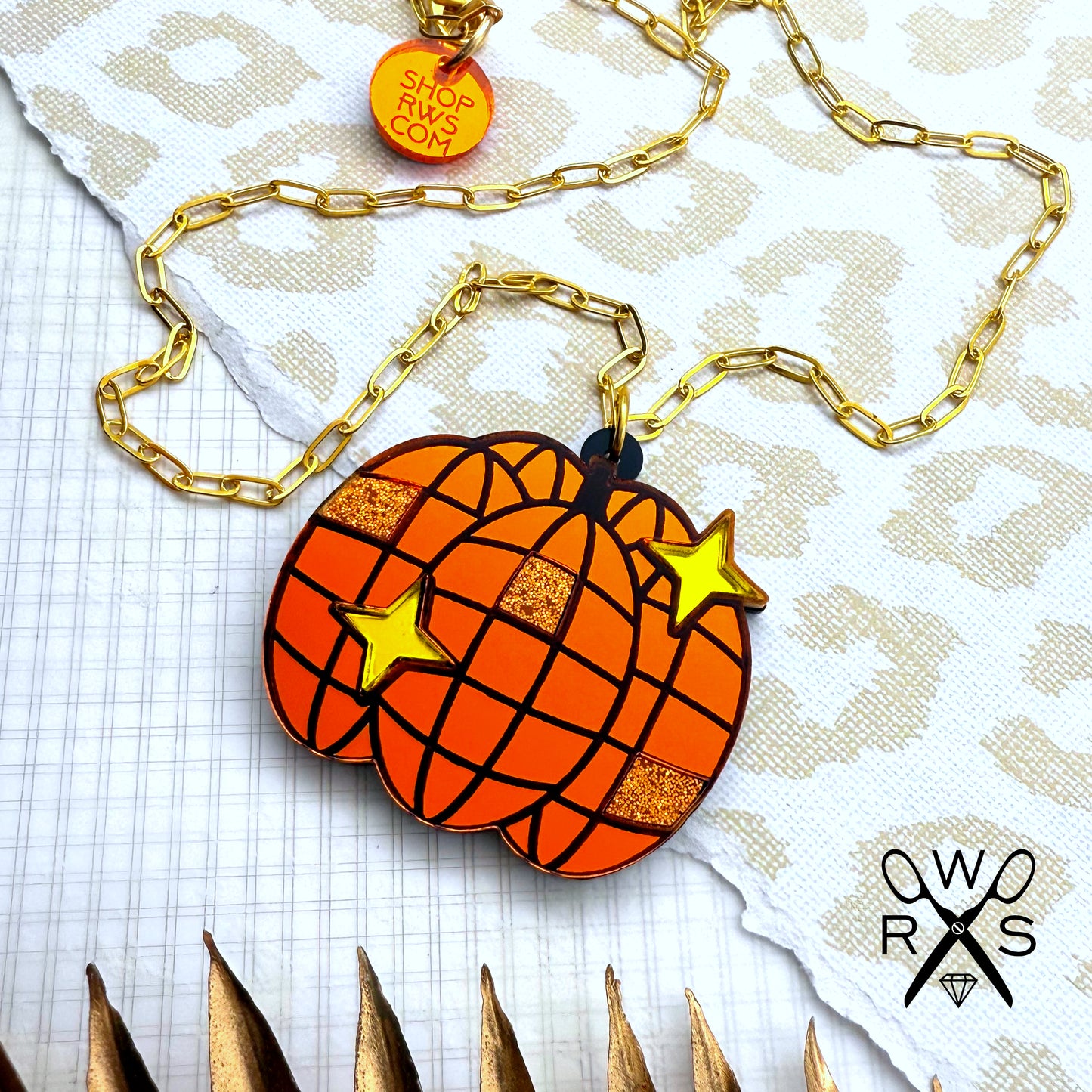 Disco Pumpkin Necklace