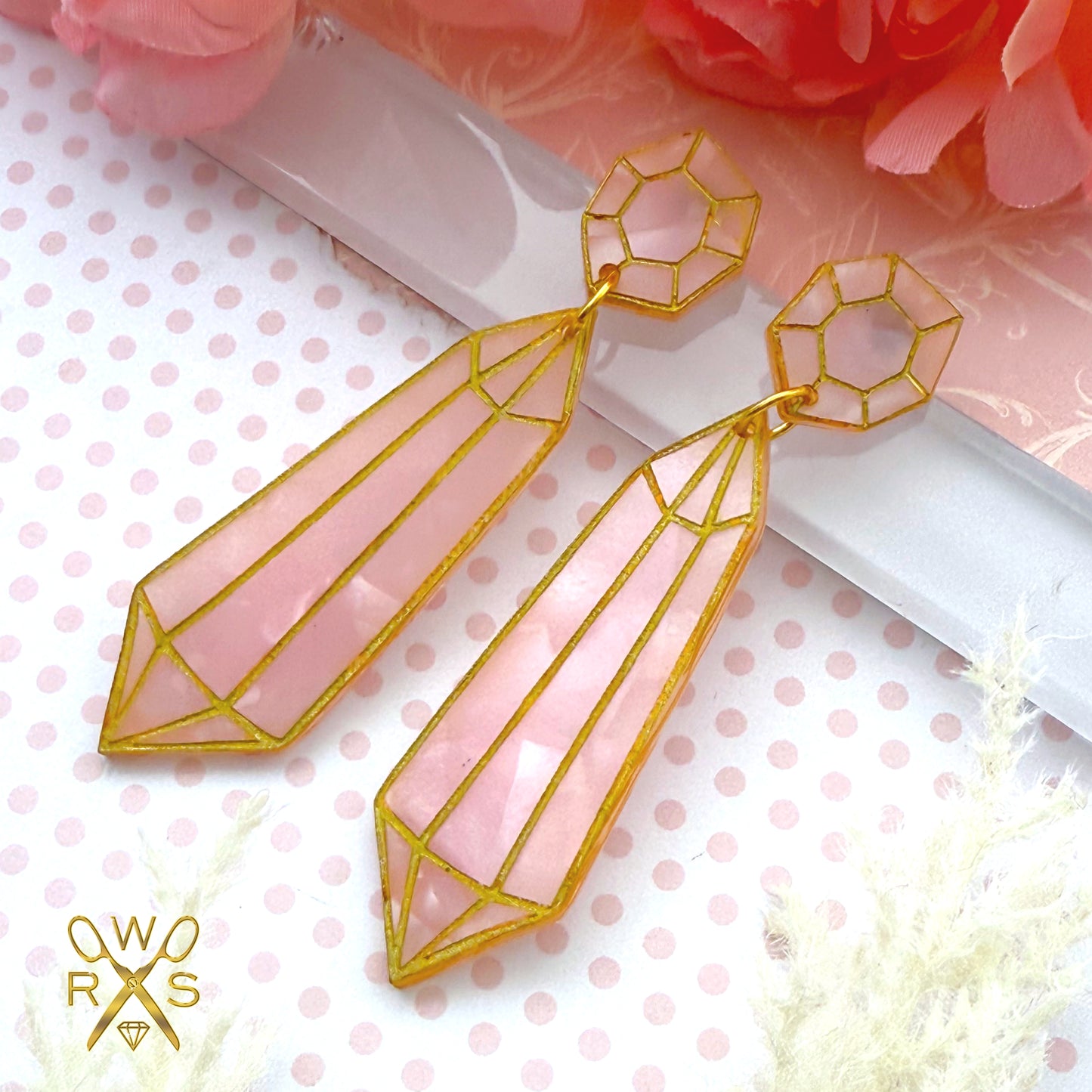 Dreamstone Dangles in Pink Swirl