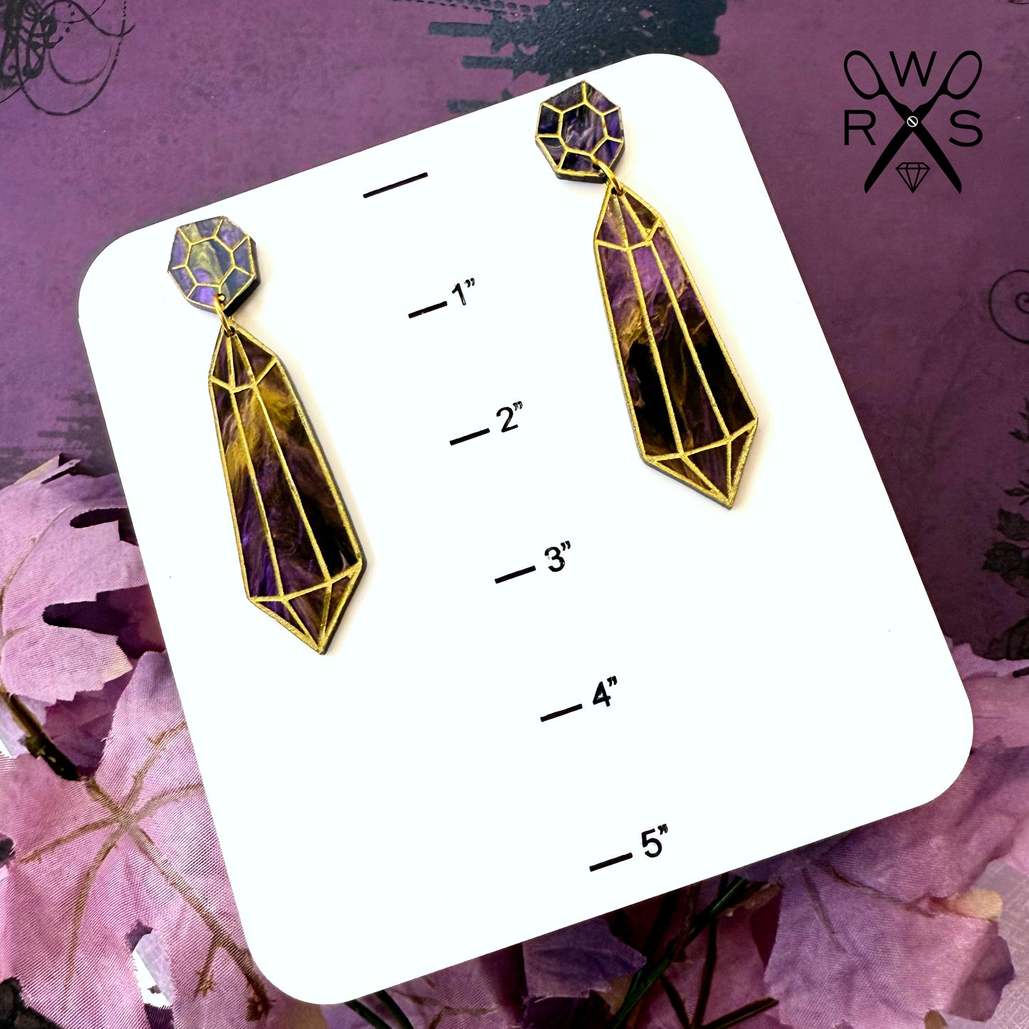 Dreamstone Dangles in Purple and Gold