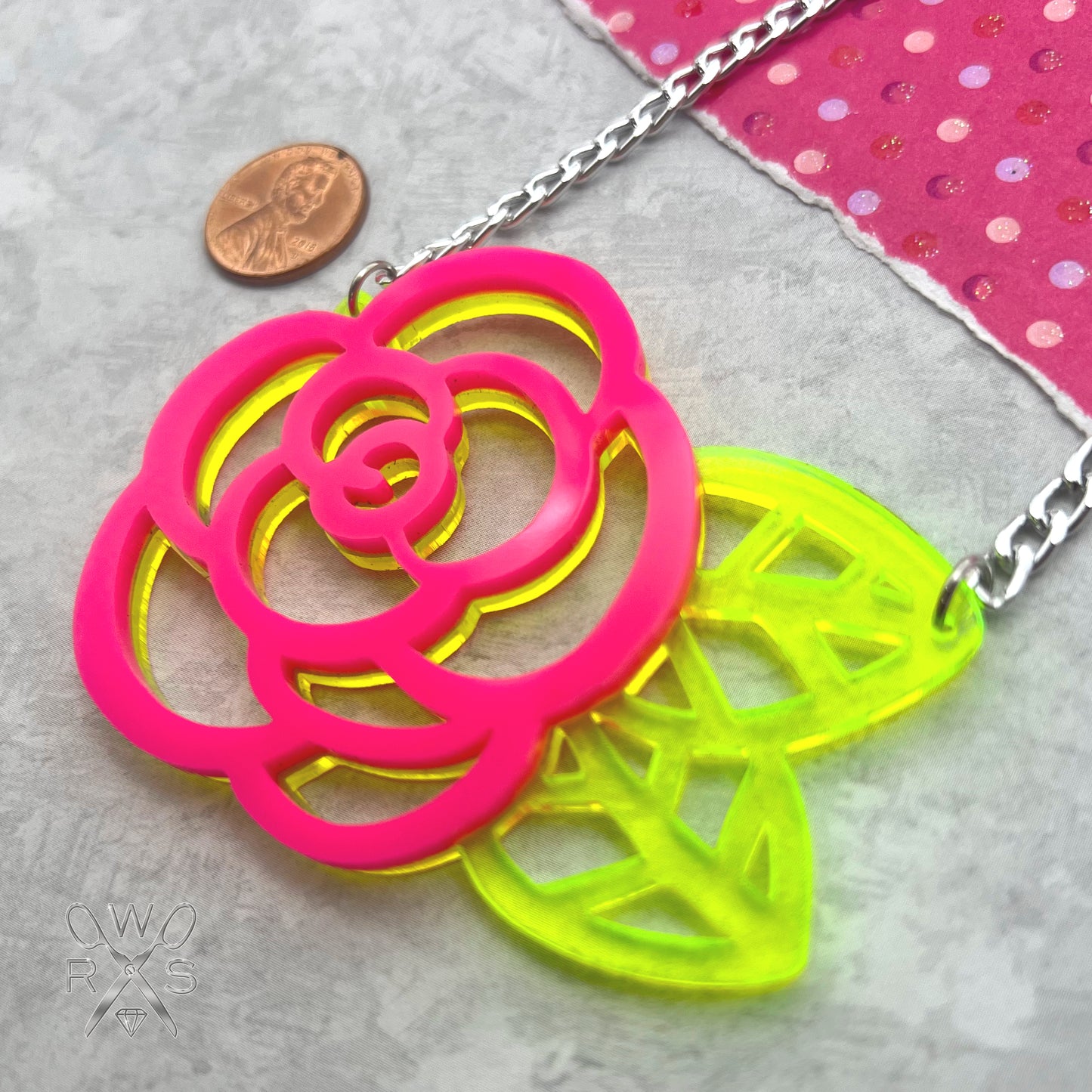 Electric Rose Necklace