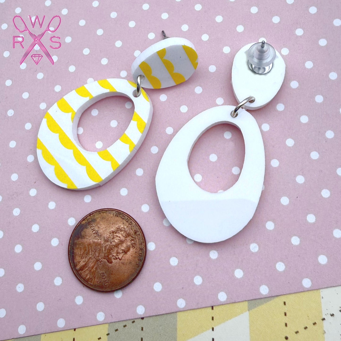 Everyday Dangles in Buttery Yellow Stripes