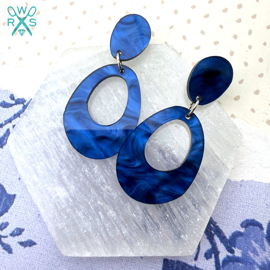 Everyday Dangles in Navy Blue Pearl