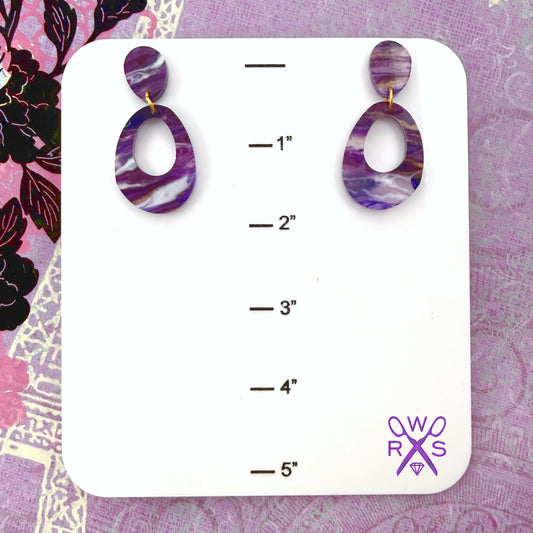 Everyday Dangles in Purple and Gold Swirl