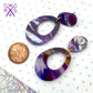 Everyday Dangles in Purple and Gold Swirl