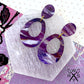 Everyday Dangles in Purple and Gold Swirl