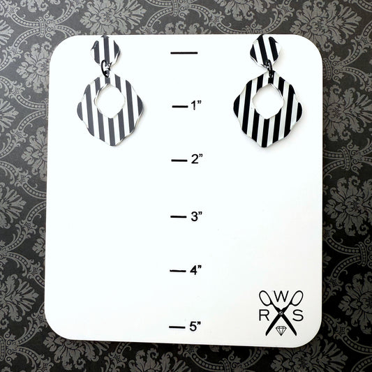 Flirty Dangles in Black and White Stripe