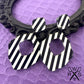 Flirty Dangles in Black and White Stripe