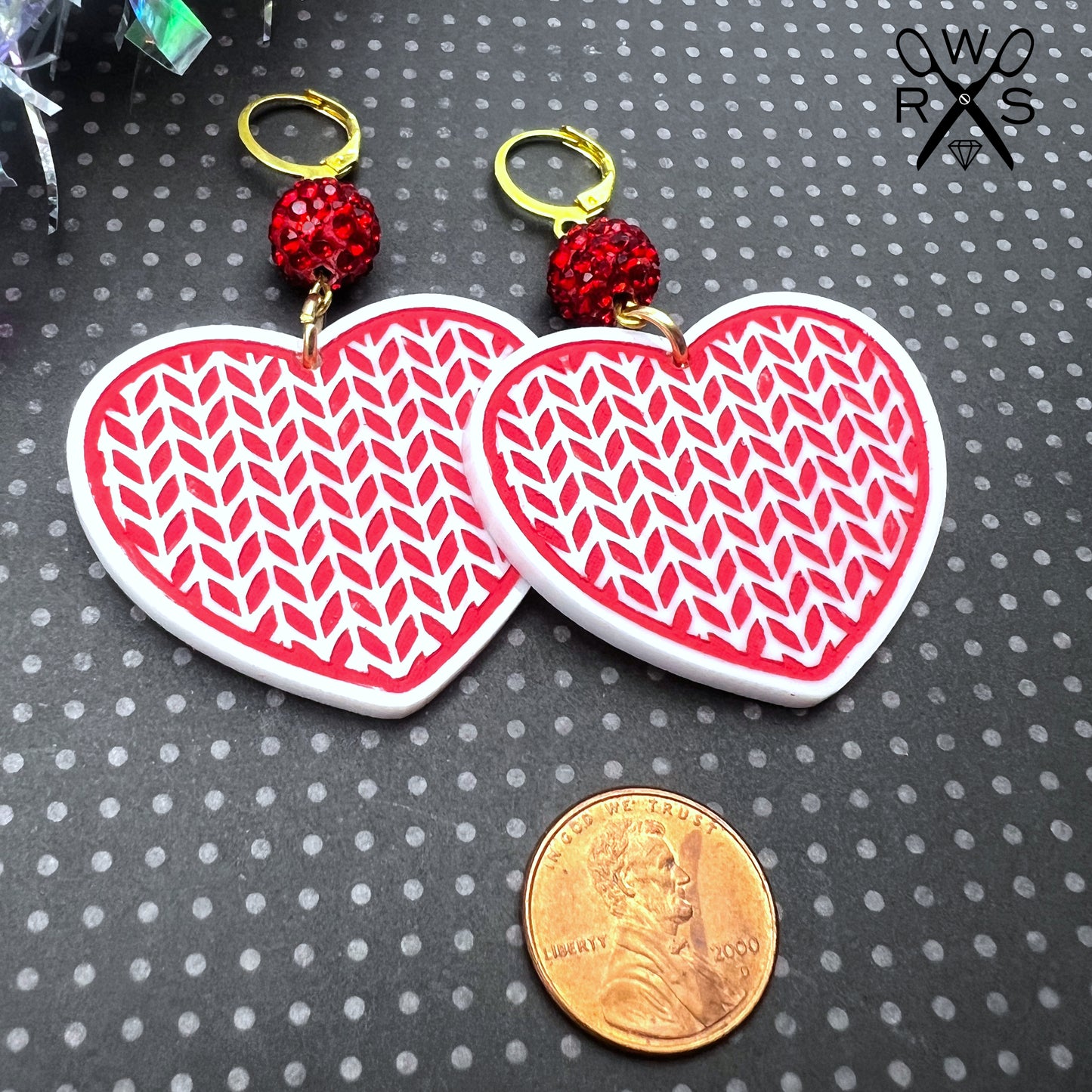 Getting Cozy Red Heart Dangles