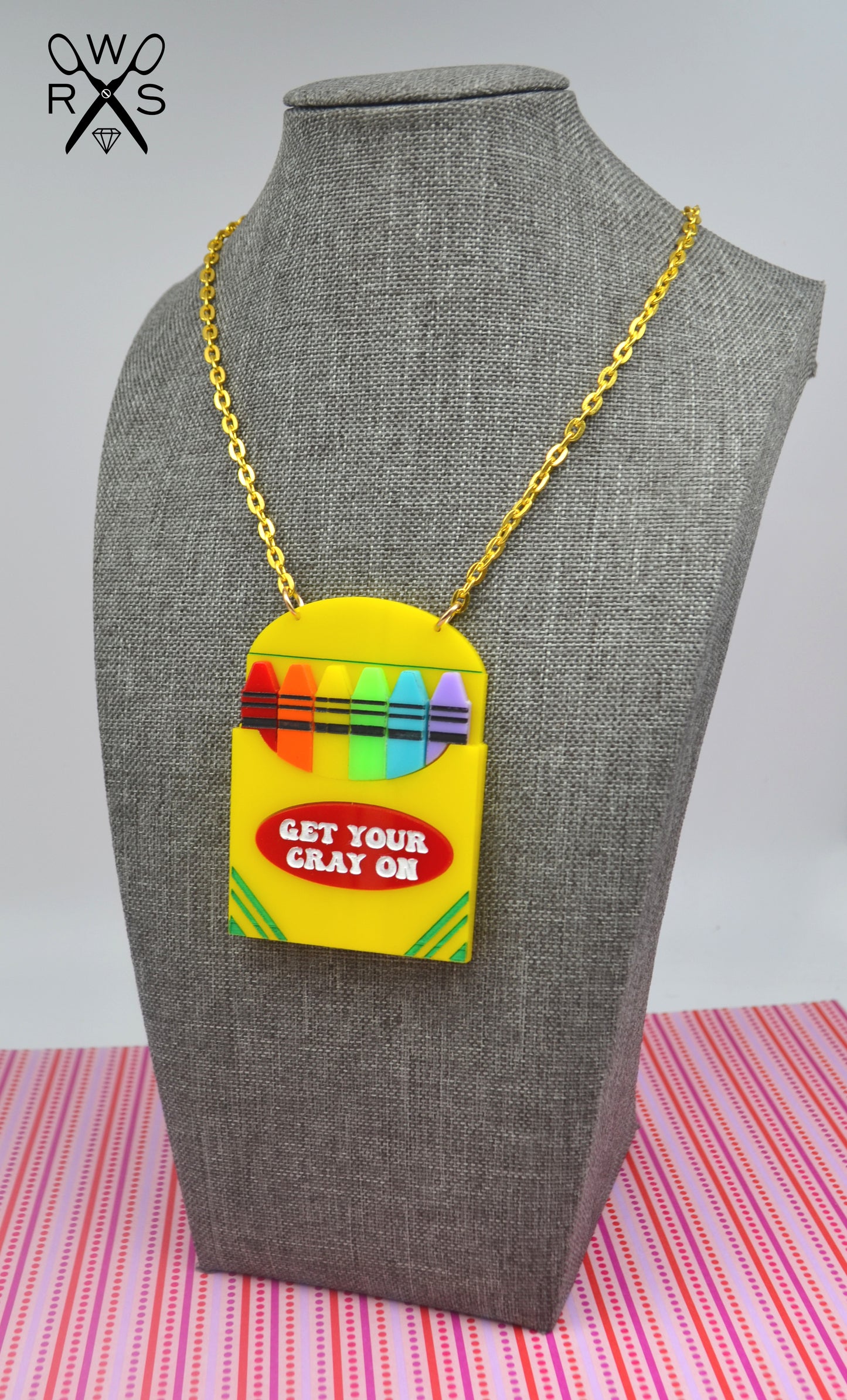 Get Your Cray On Necklace- Laser Cut Acrylic Necklace