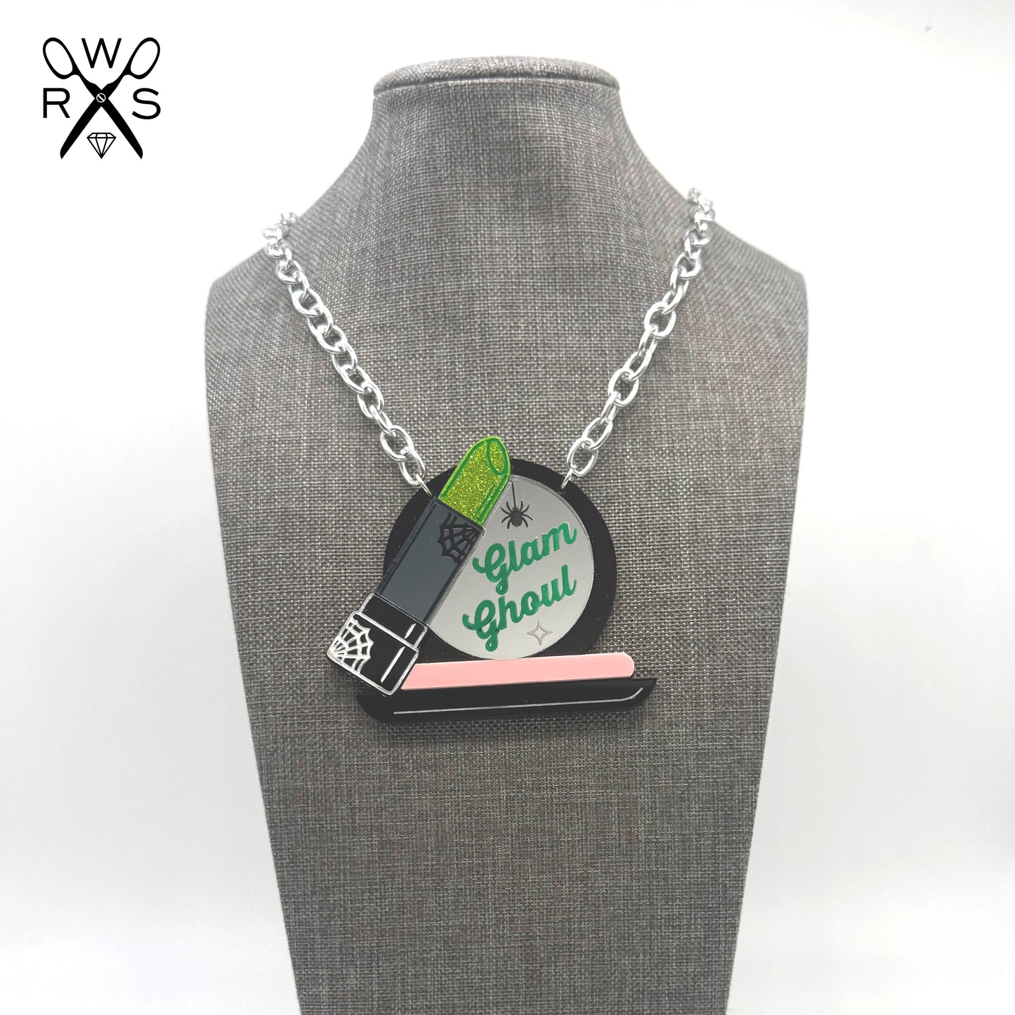 Glam Ghoul Lipstick and Compact Necklace