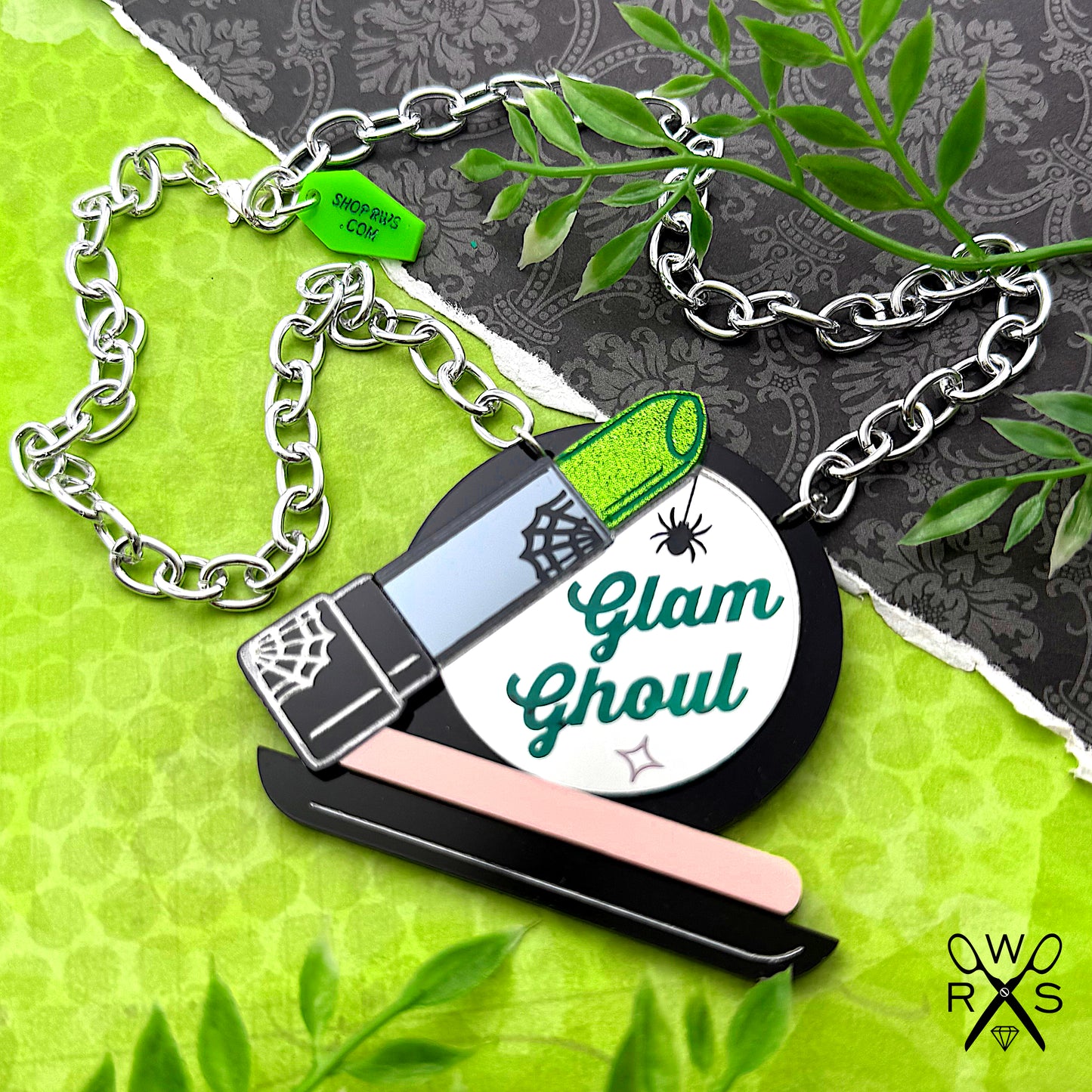 Glam Ghoul Lipstick and Compact Necklace