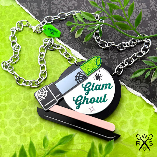 Glam Ghoul Lipstick and Compact Necklace