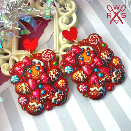 Glitter Gingerbread Dangles