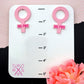 GRL PWR Statement Studs in Light Pink