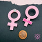 GRL PWR Statement Studs in Light Pink