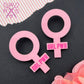 GRL PWR Statement Studs in Light Pink