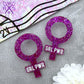 GRL PWR Statement Studs in Glitter Purple