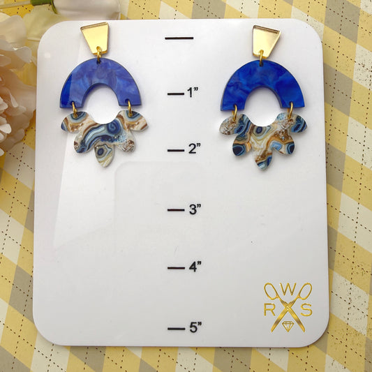 Happy Bloom Dangles in Geode Print
