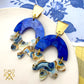 Happy Bloom Dangles in Geode Print