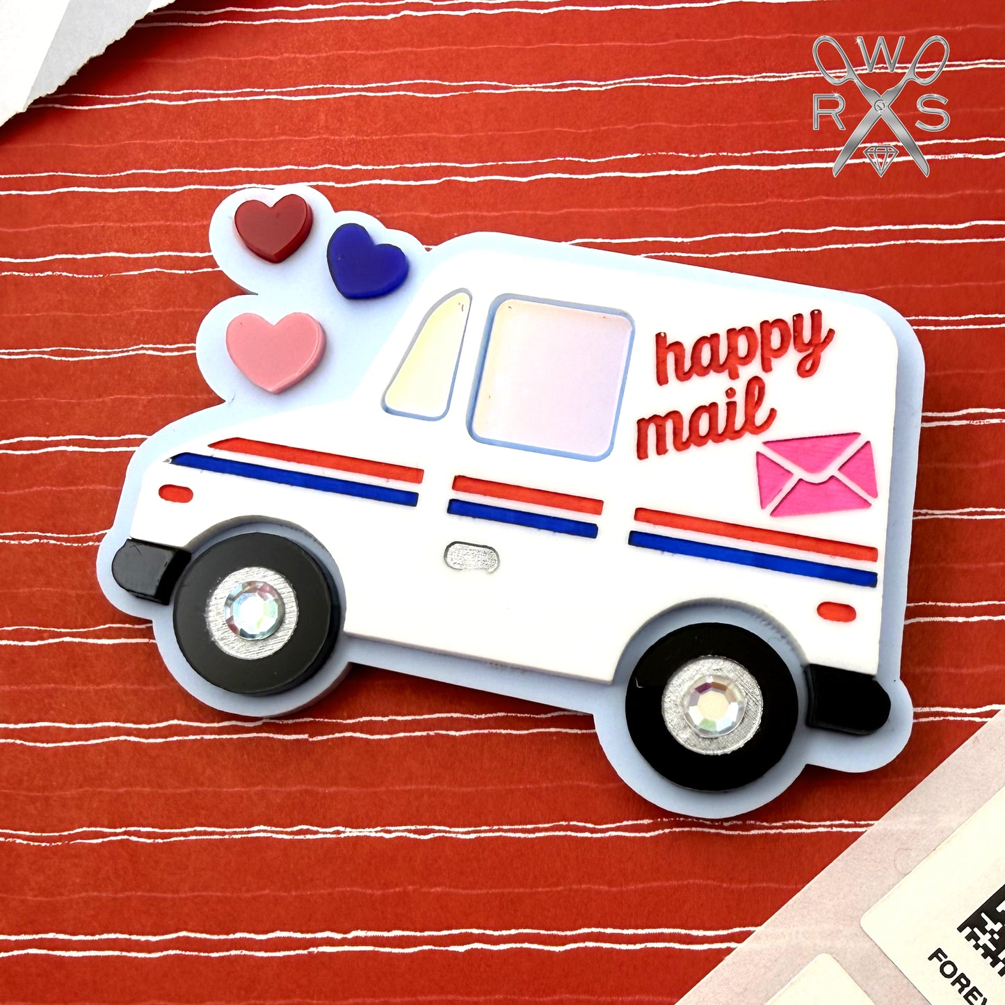 Happy Mail Truck Brooch