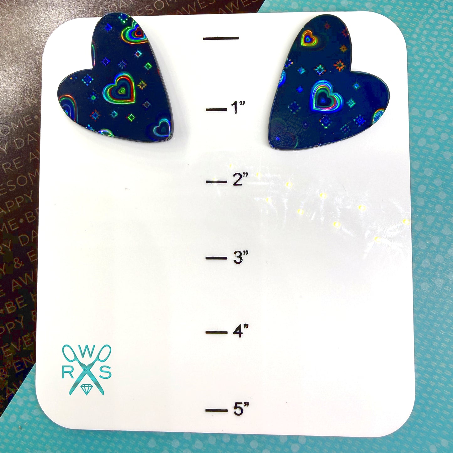 Heart Statement Studs in Holographic Hearts