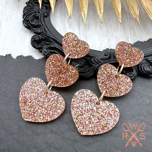 Heartstrings Earrings in Rose Gold