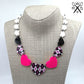 Heartstrings Necklace in Black and Pink Argyle