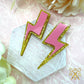 High Voltage Pink and Gold Glitter Statement Studs