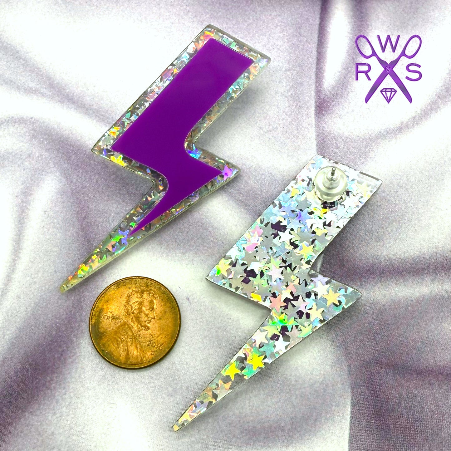 High Voltage Purple Statement Studs