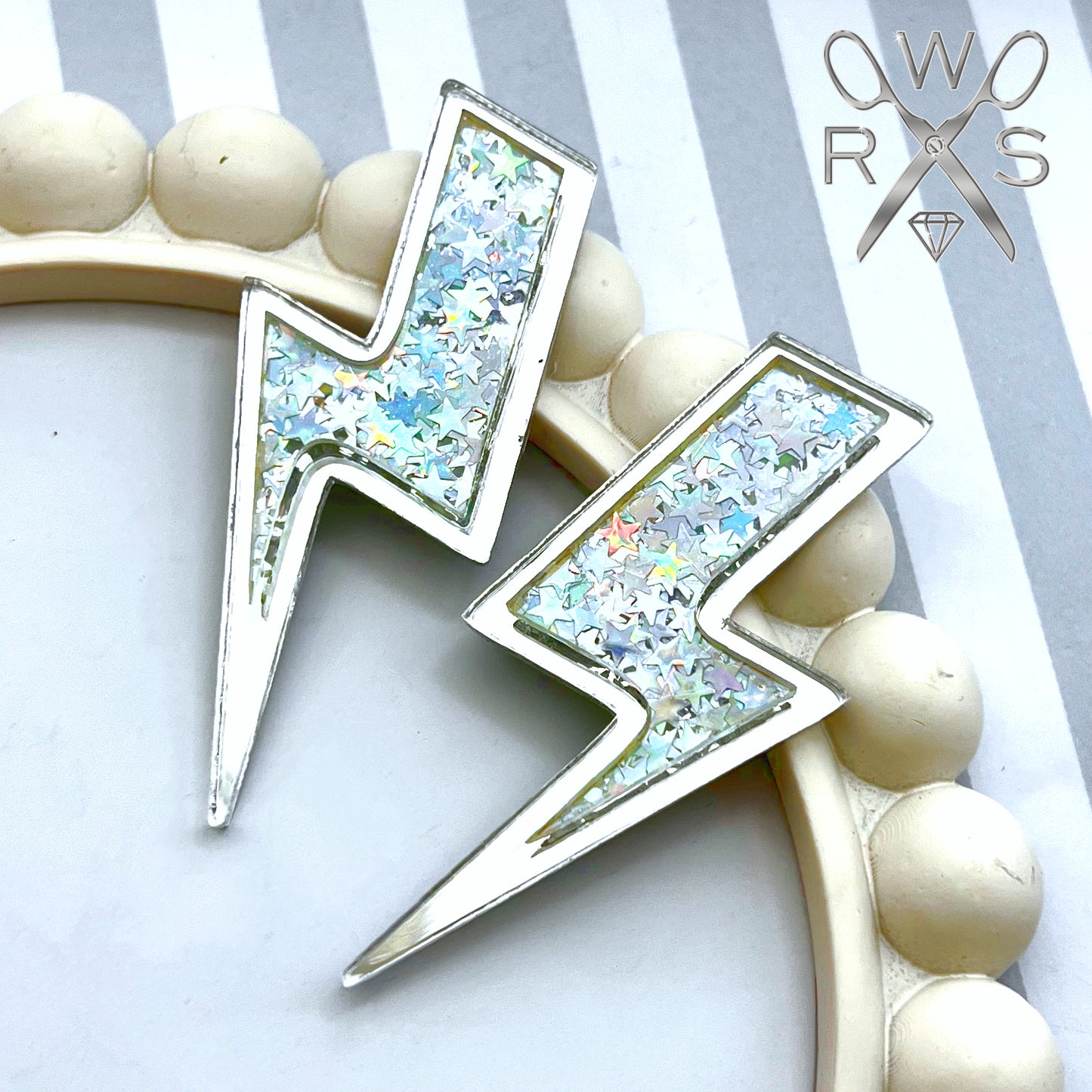 High Voltage Silver Star Statement Studs