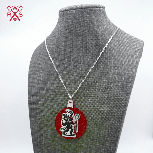 Krampus Ornament Necklace in Laser Cut Acrylic