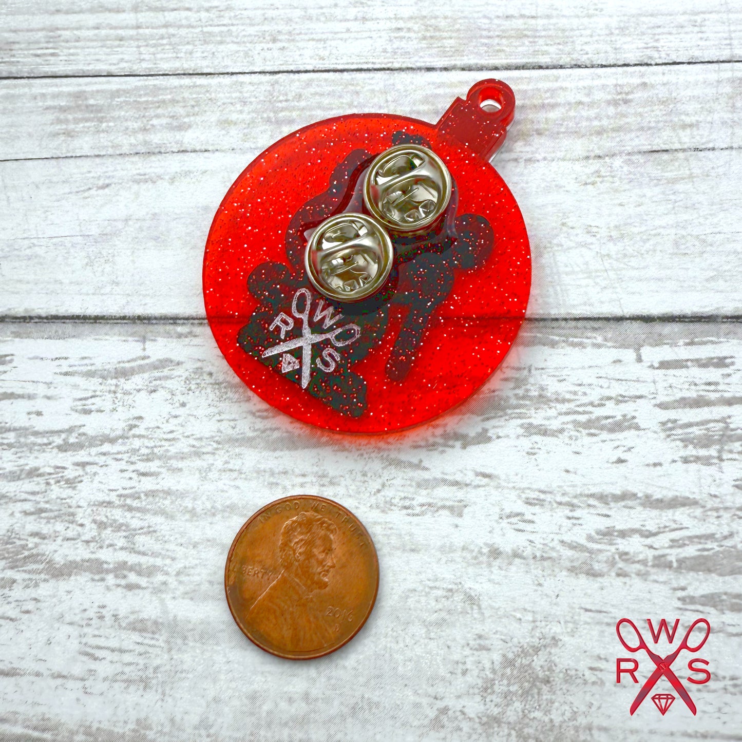 Krampus Ornament Pin in Laser Cut Acrylic