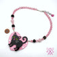 Midnight Kitty Acrylic Beaded Necklace