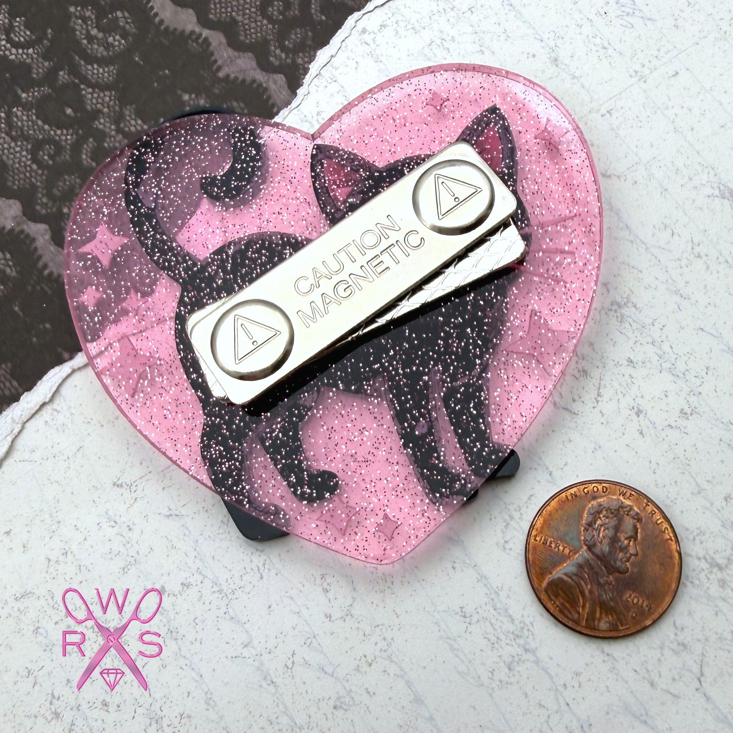 Midnight Kitty Brooch in Laser Cut Acrylic