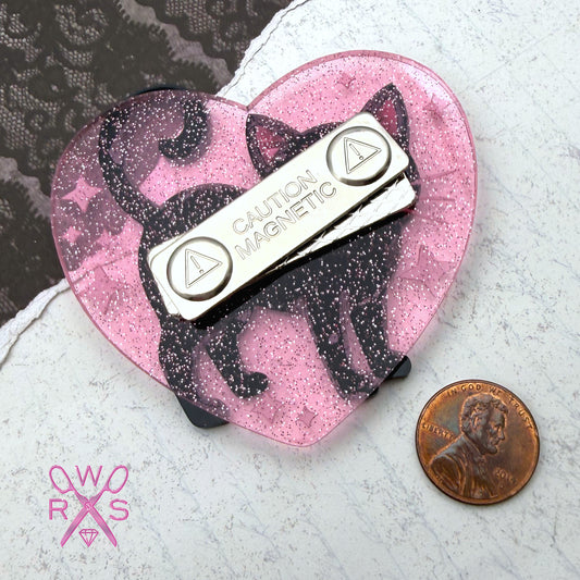 Midnight Kitty Brooch in Laser Cut Acrylic