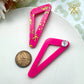 On Point Statement Studs in Pink and Gold Foil