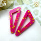 On Point Statement Studs in Pink and Gold Foil